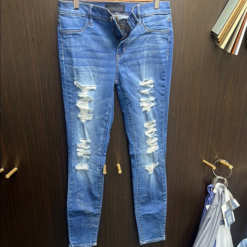 Kendall & Kylie Skinny Blue Distressed Jeans